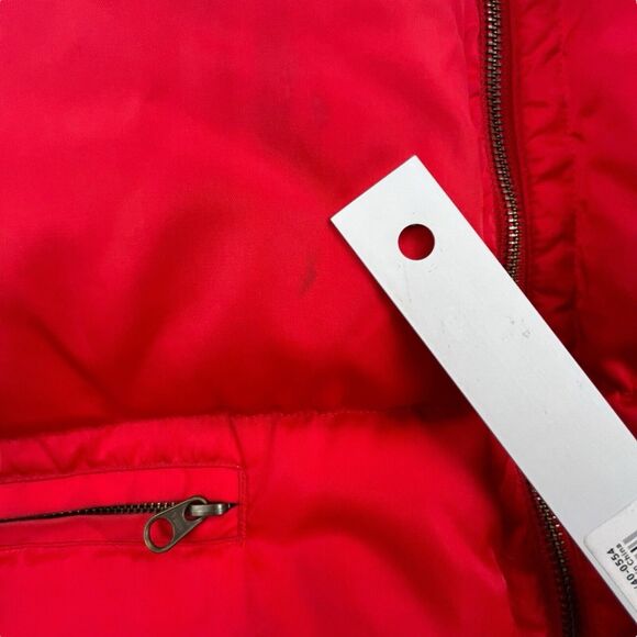 Vintage Gap Down Puffer Vest Men's M Alpine 317 Red Full Zip Racing Series Hood - Picture 11 of 14